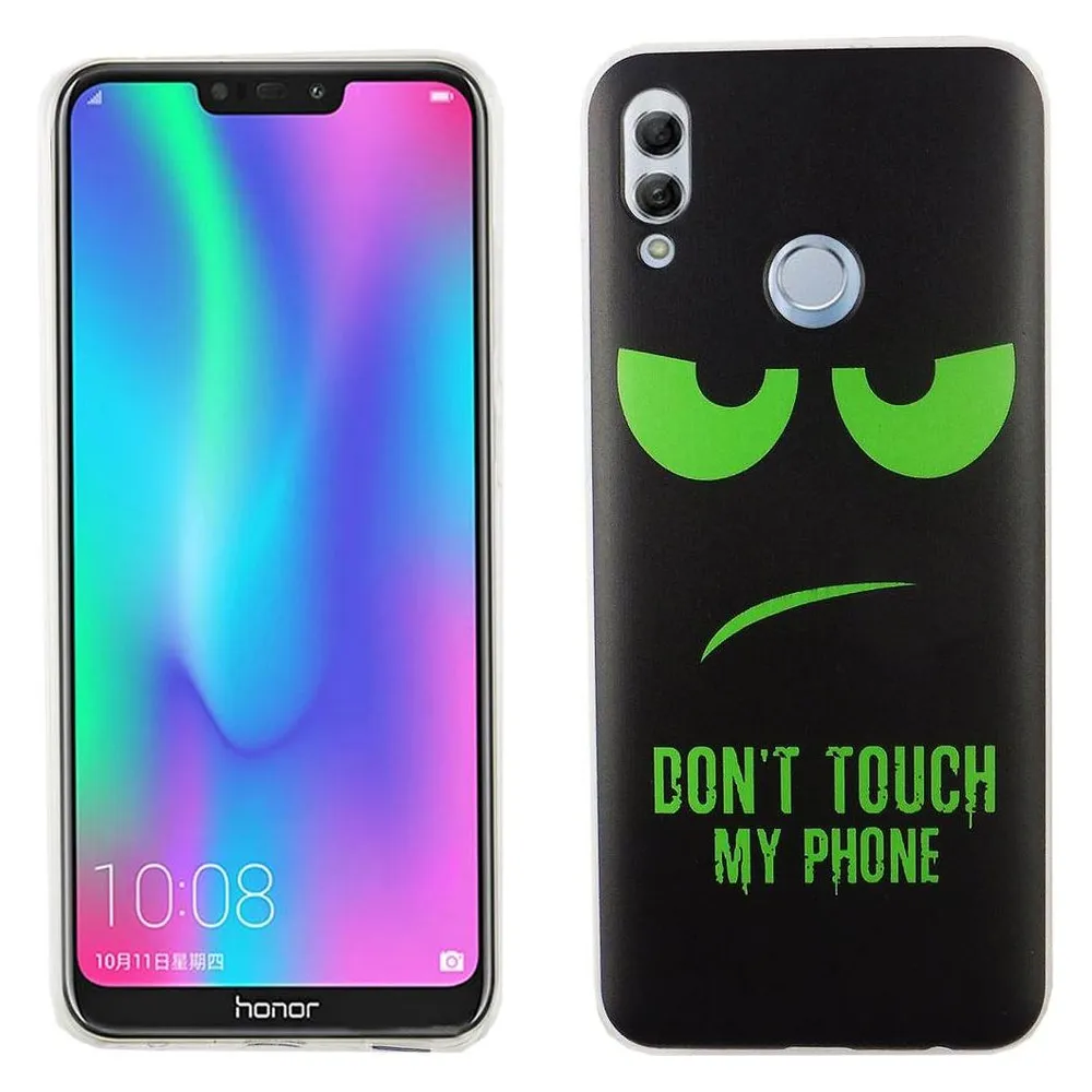 König Design Huawei P Smart 2019 Handyhülle Schutzcase Cover Bumper Dont Touch My Phone Grün (Huawei P Smart (2019))
