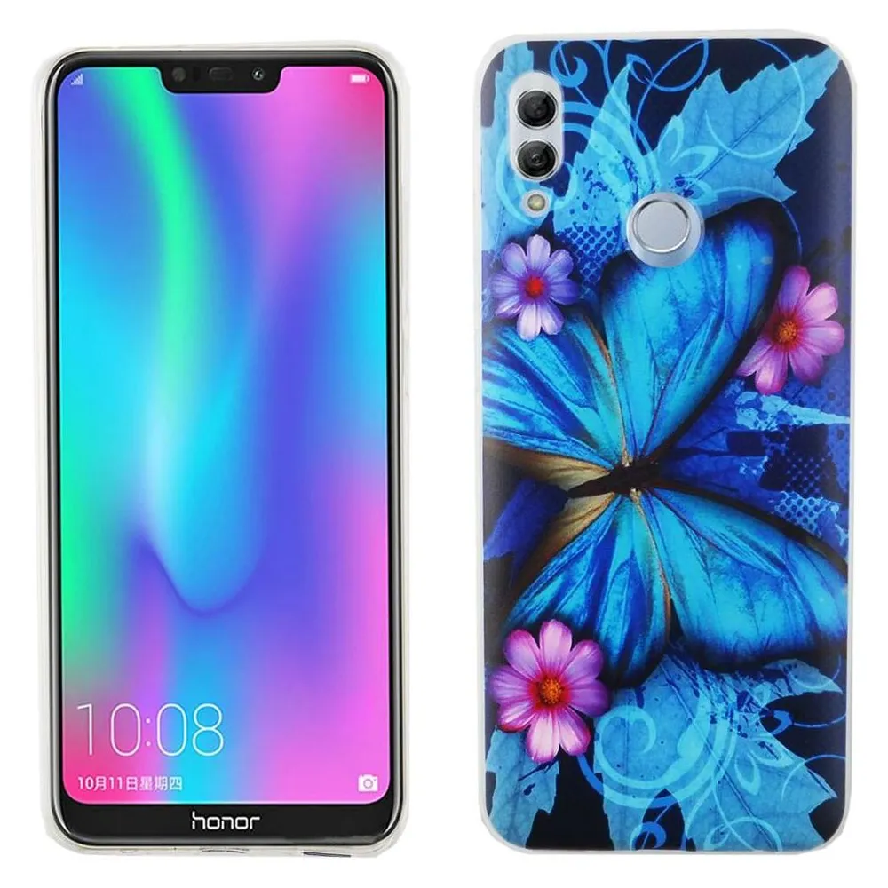 König Design Huawei P Smart 2019 Handyhülle Schutzcase Cover Bumper Schale Schmetterling Blau (Huawei P Smart (2019))