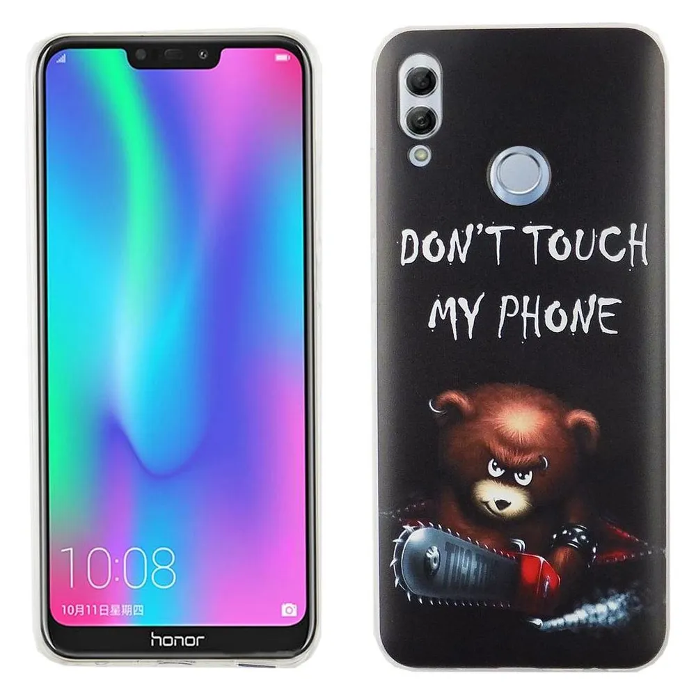 König Design Huawei P Smart 2019 Handyhülle Schutzcase Cover Bumper Dont Touch My Phone Bär (Huawei P Smart (2019))