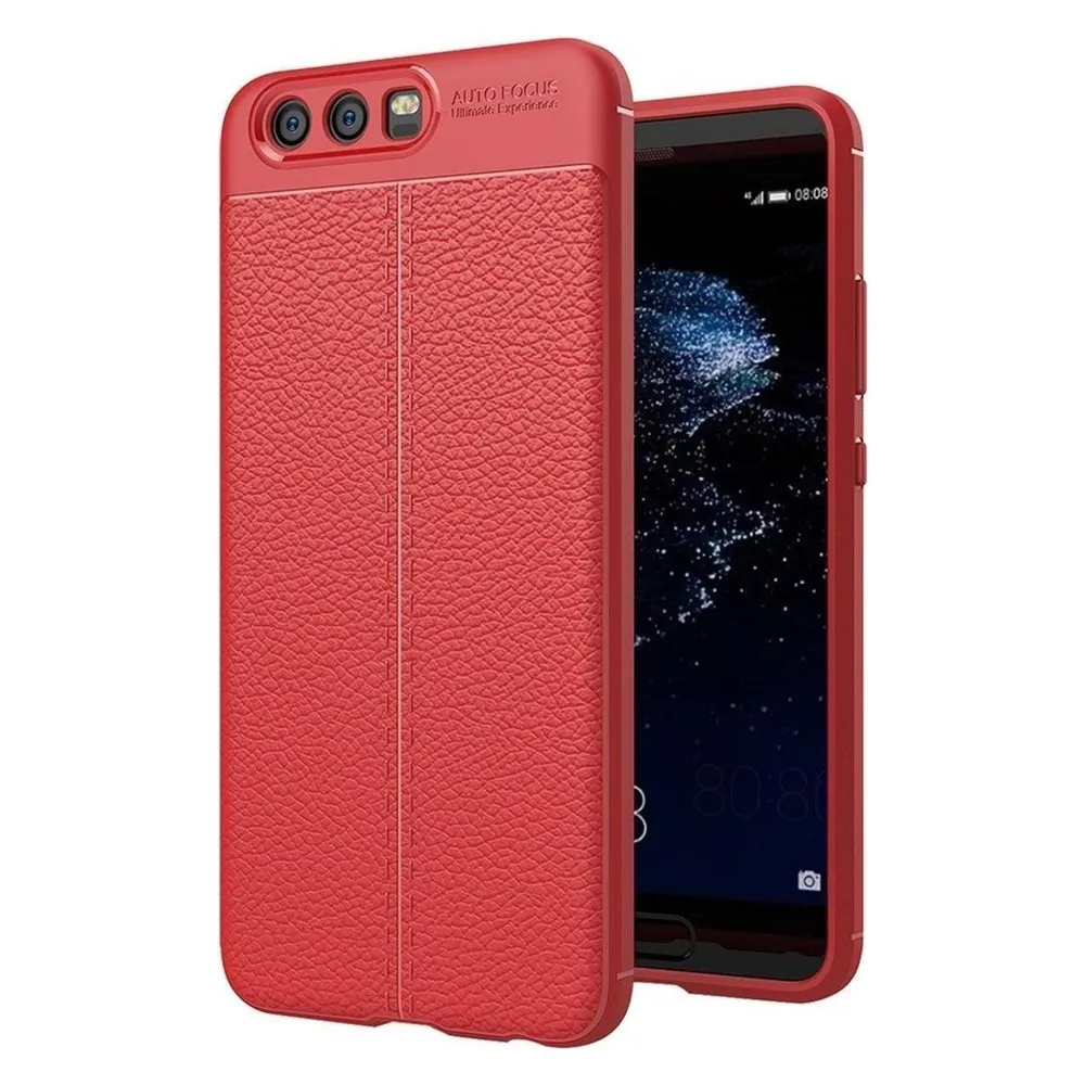 König Design Huawei P10 Plus Handy Hülle Schutz Case Back Cover Silikon Bumper Ultra Slim Rot