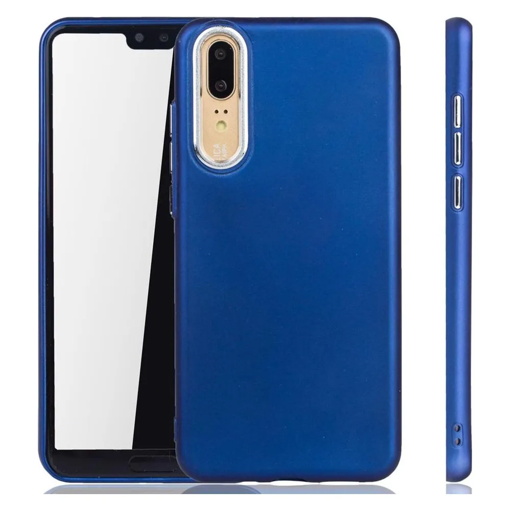 König Design Huawei P20 Hülle Case Handy Cover Schutz Tasche Schutzhülle Bumper Schale Blau (Huawei P20)