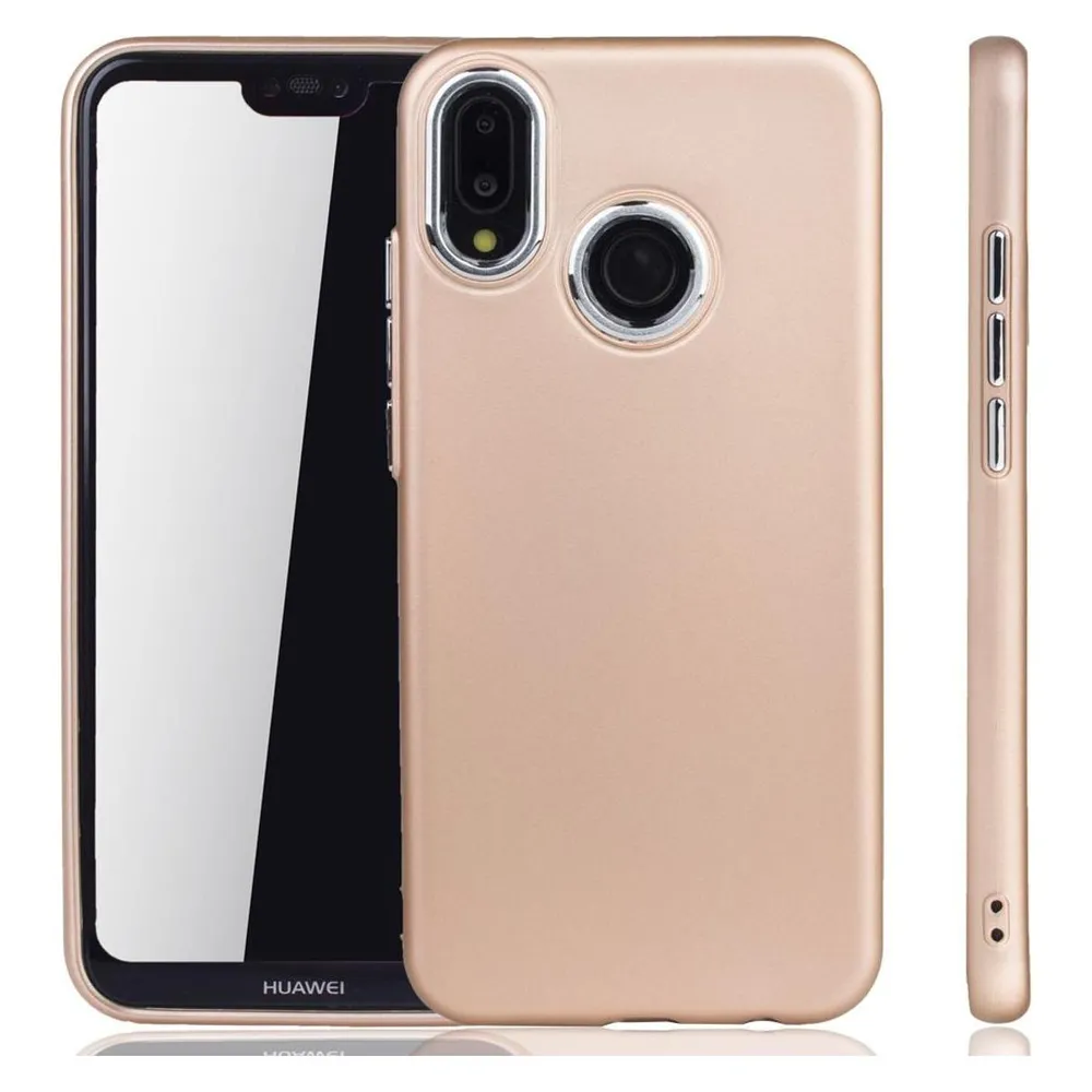 König Design Huawei P20 Lite Hülle Handyhülle Handy Schutz Case Cover Bumper Schale in Gold