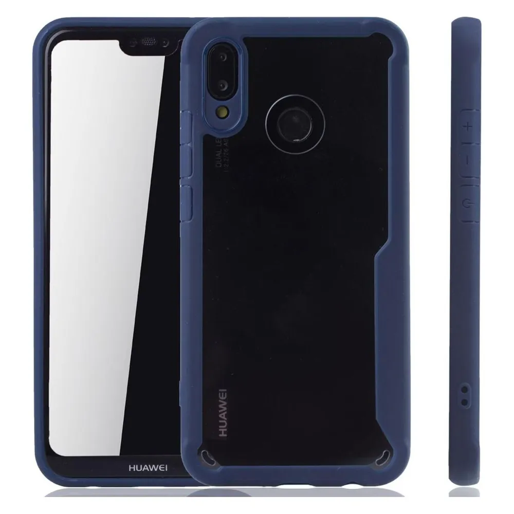 König Design Huawei P20 Lite Hybrid Editon Handy Hülle Schutz Case Cover Etuis Bumper Blau