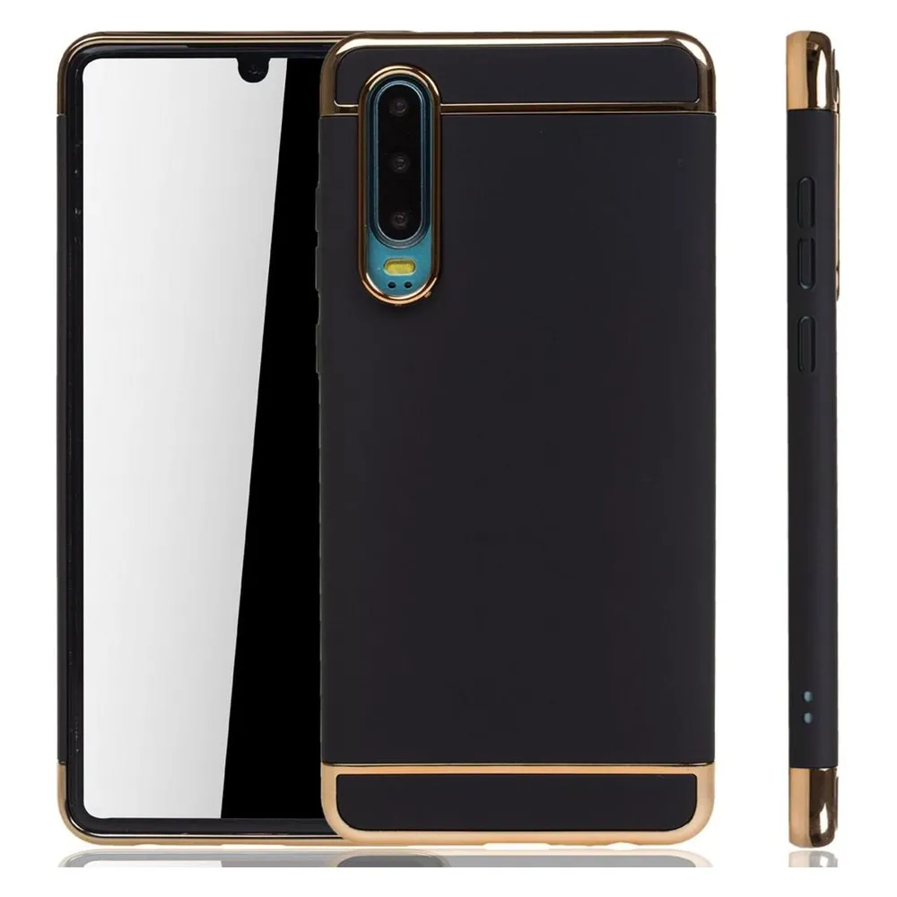 König Design Huawei P30 Hülle Case Handy Cover Schutz Tasche Schutzhülle Bumper Etuis Schwarz (Huawei P30)