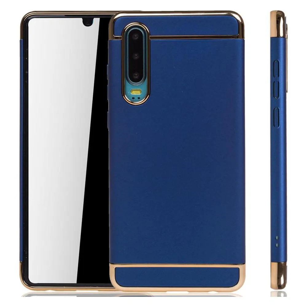 König Design Huawei P30 Hülle Case Handy Cover Schutz Tasche Schutzhülle Bumper Etuis Blau (Huawei P30)