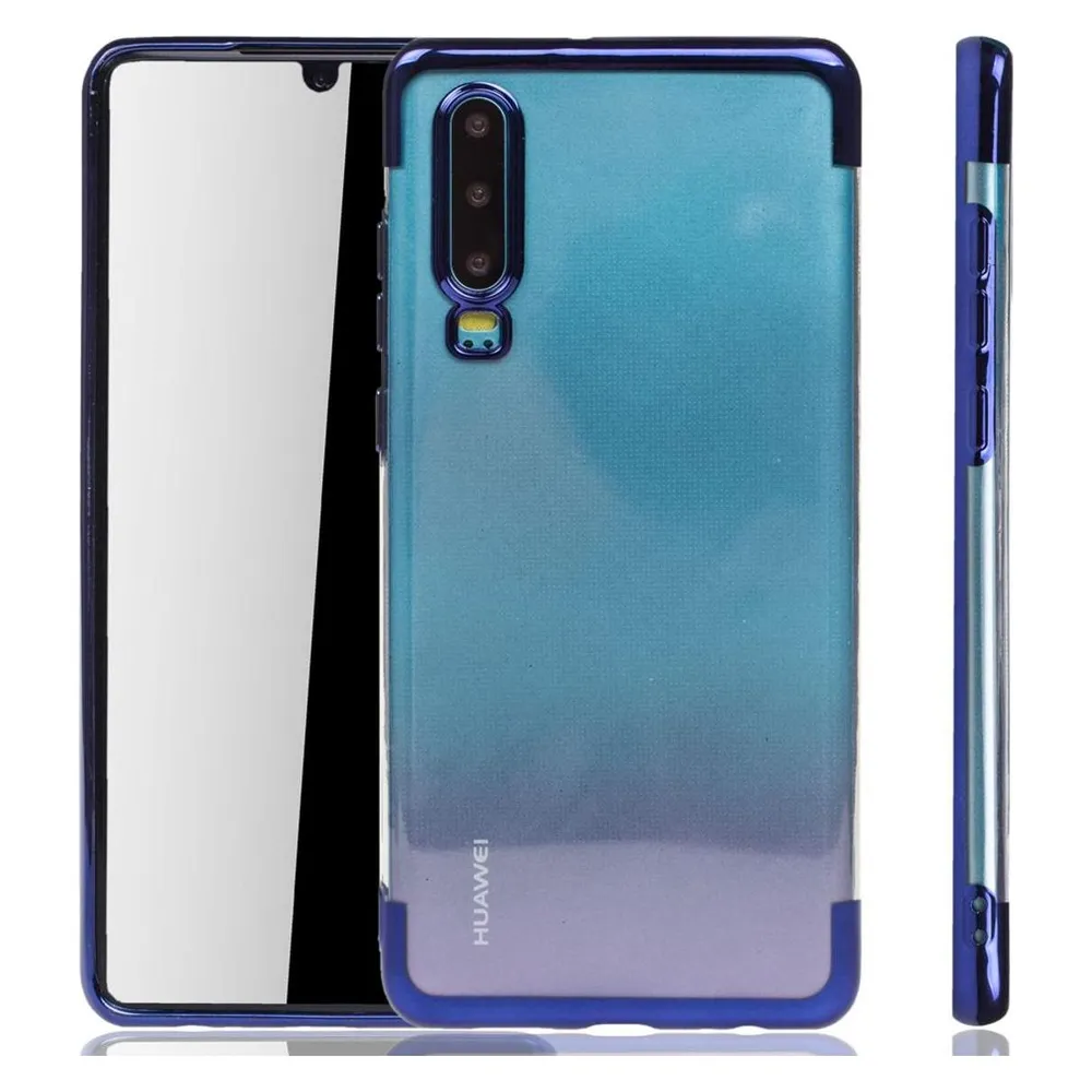 König Design Huawei P30 Hülle Case Handy Cover Schutz Tasche Schutzhülle Bumper Etuis Blau (Huawei P30)