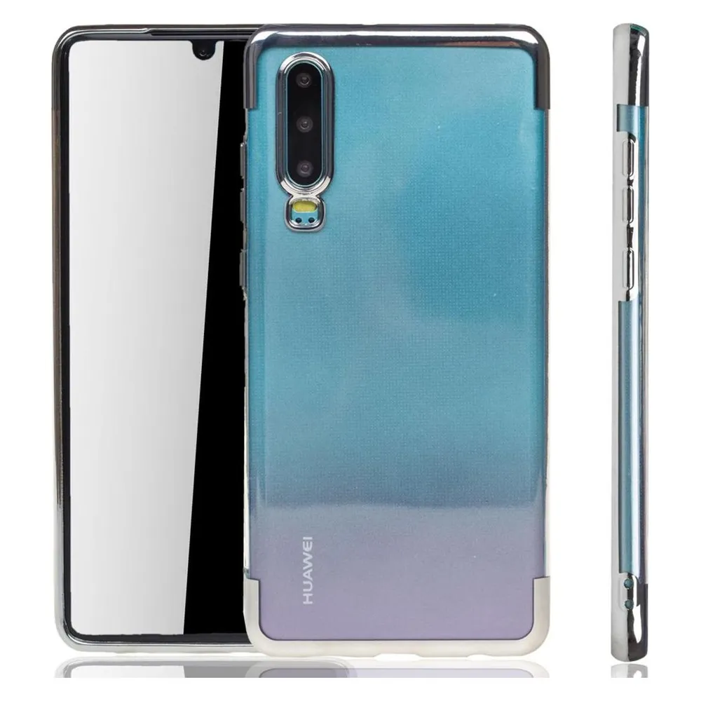 König Design Huawei P30 Hülle Case Handy Cover Schutz Tasche Schutzhülle Bumper Etuis Silber (Huawei P30)