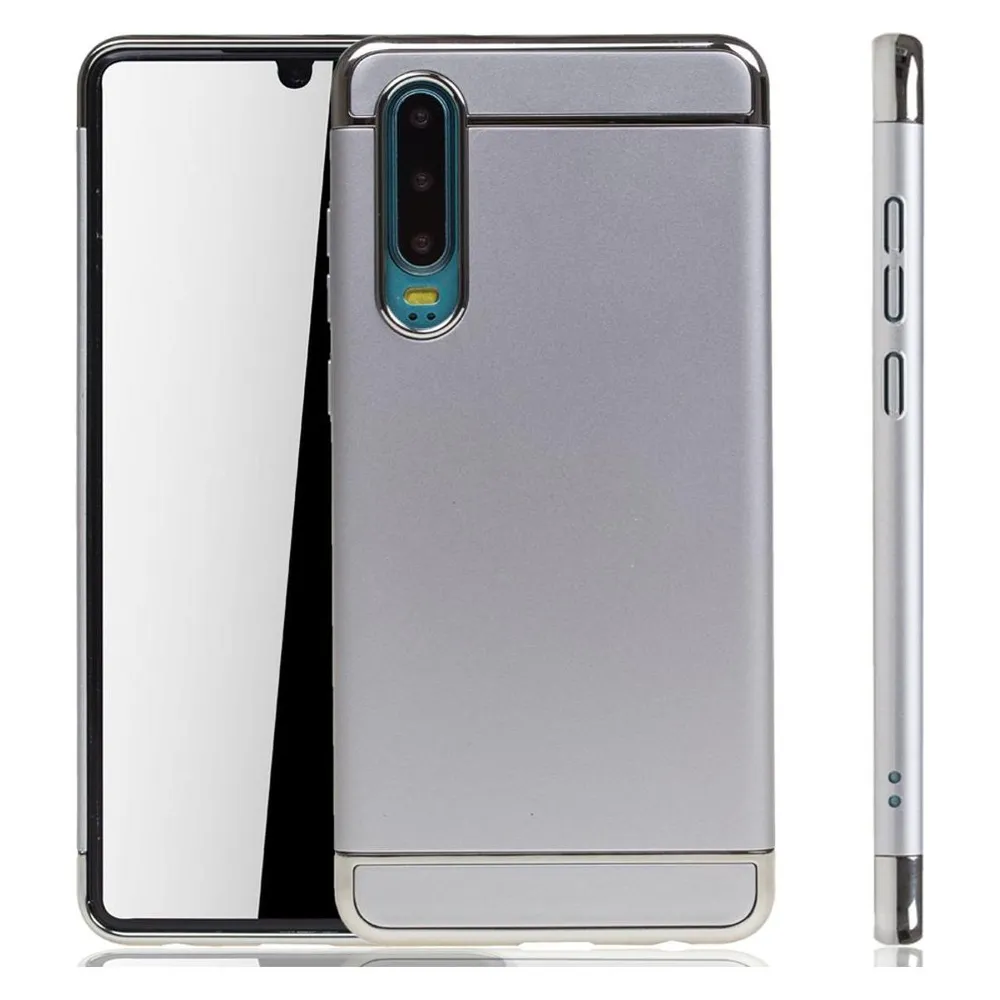 König Design Huawei P30 Hülle Case Handy Cover Schutz Tasche Schutzhülle Bumper Etuis Silber (Huawei P30)