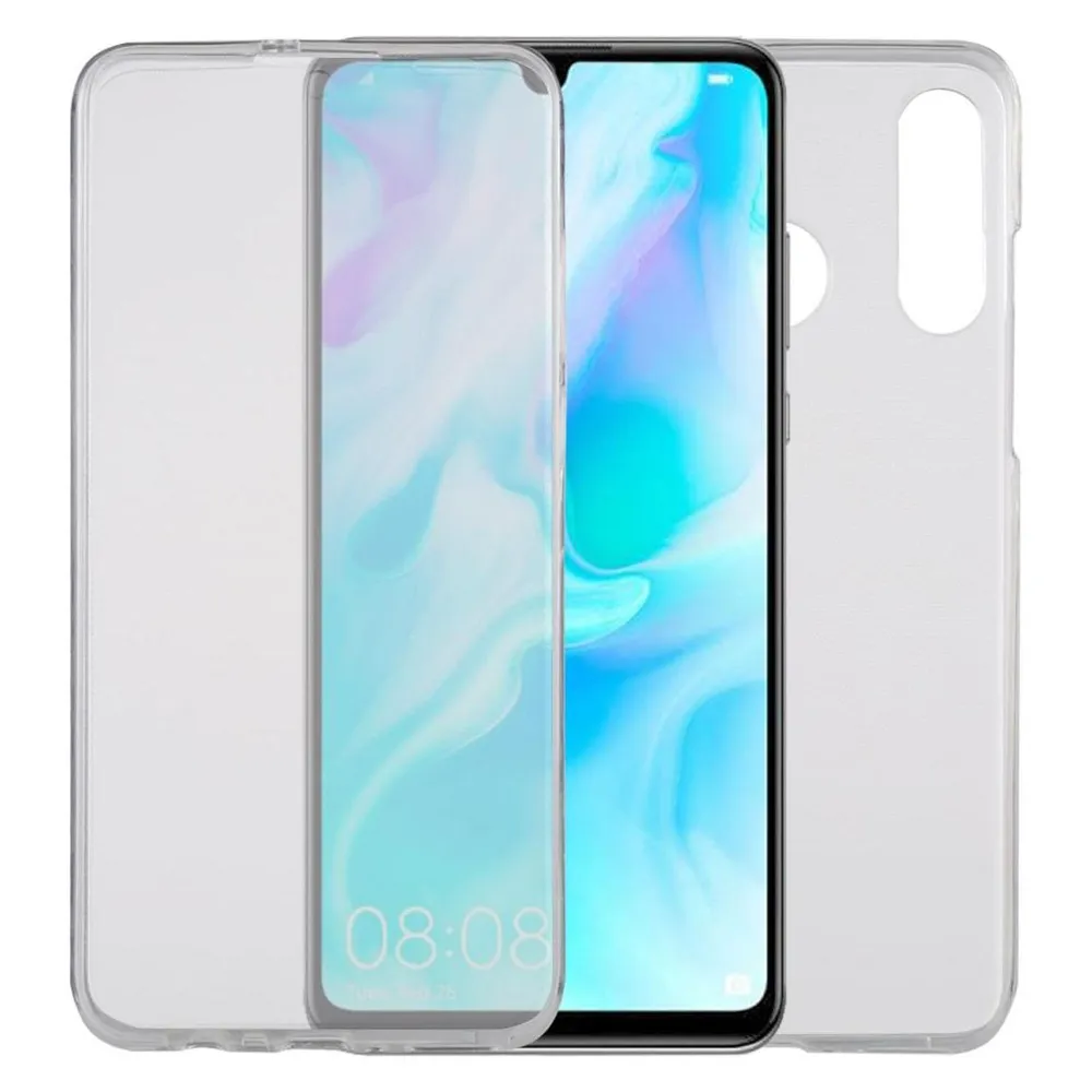 König Design Huawei P30 Lite Hülle Case 360 Handy Schutz Tasche Cover Full TPU Transparent