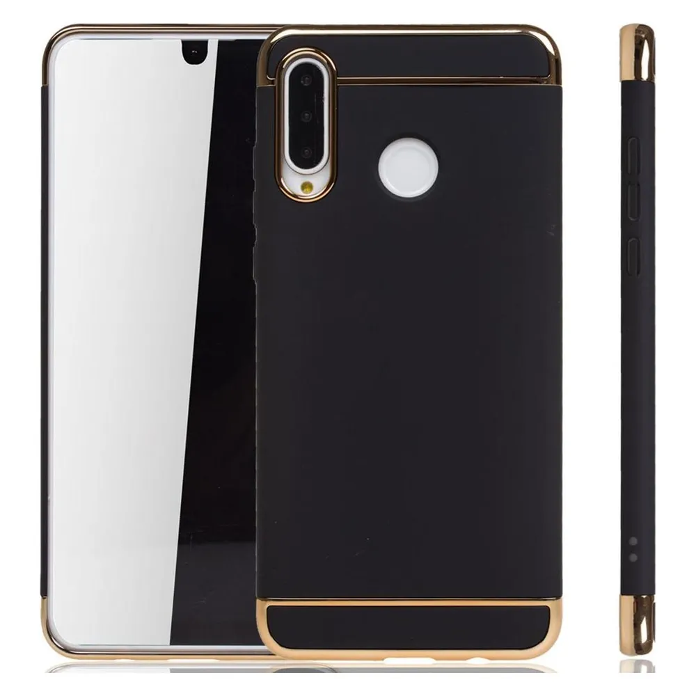 König Design Huawei P30 Lite Hülle Case Handy Cover Schutz Tasche Schutzhülle Bumper Schwarz (Huawei P30 Lite)