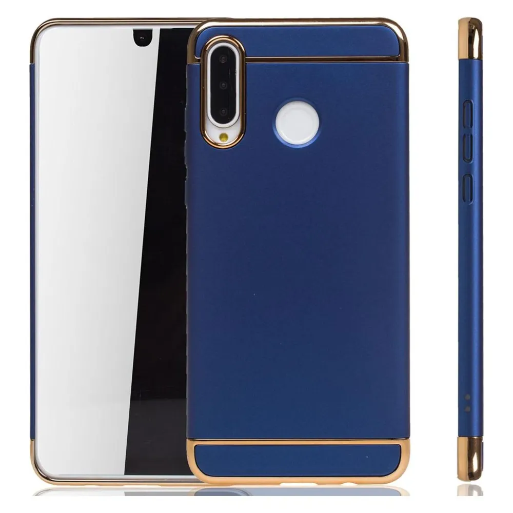 König Design Huawei P30 Lite Hülle Case Handy Cover Schutz Tasche Schutzhülle Bumper Blau (Huawei P30 Lite)