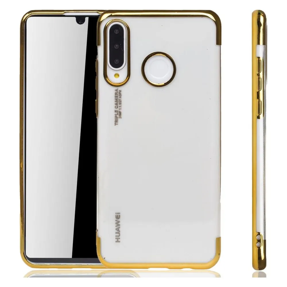 König Design Huawei P30 Lite Hülle Case Handy Cover Schutz Tasche Schutzhülle Bumper Gold (Huawei P30 Lite)
