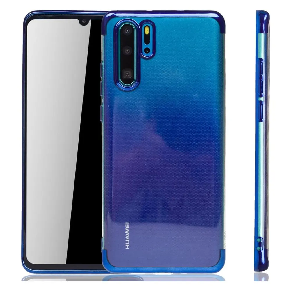 König Design Huawei P30 Pro Hülle Case Handy Cover Schutz Tasche Schutzhülle Bumper Etui Blau (Huawei P30 Pro)
