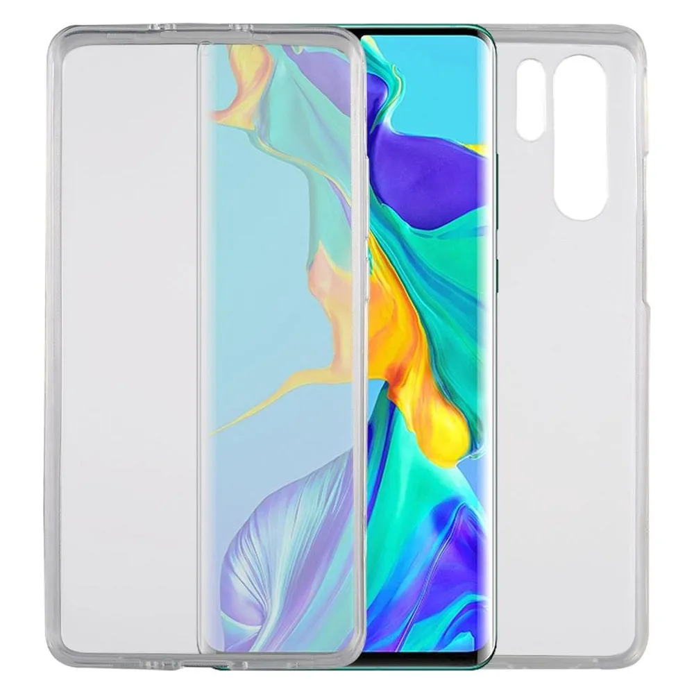König Design Huawei P30 Pro Hülle Case 360 Handy Schutz Tasche Cover Full TPU Etui Transparent