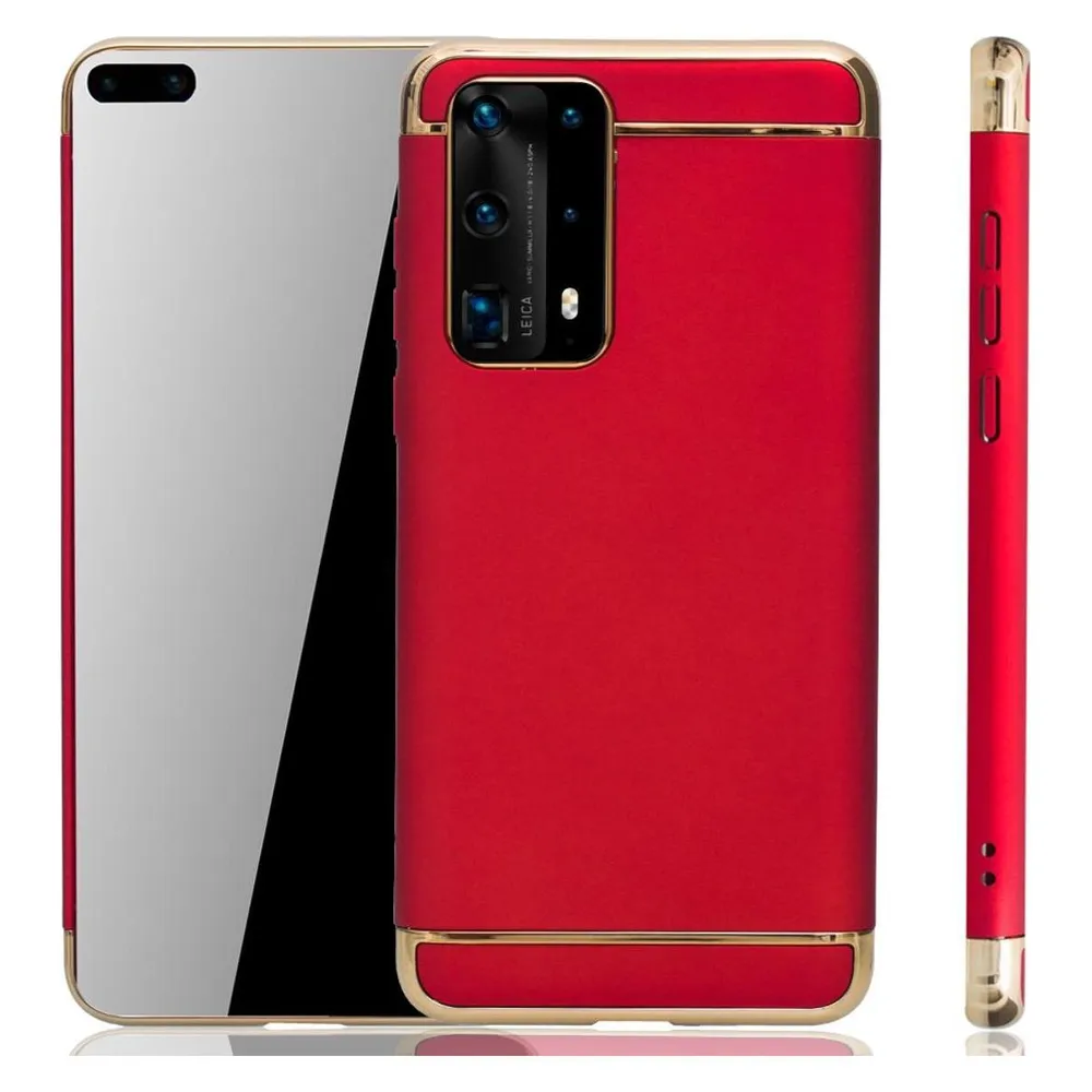 König Design Huawei P40 Pro Hülle Case Handy Cover Schutz Tasche Schutzhülle Bumper Etuis Rot