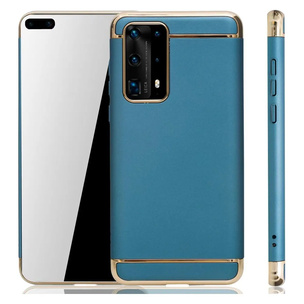 König Design Huawei P40 Pro Hülle Case Handy Cover Schutz Tasche Schutzhülle Etui Bumper Blau