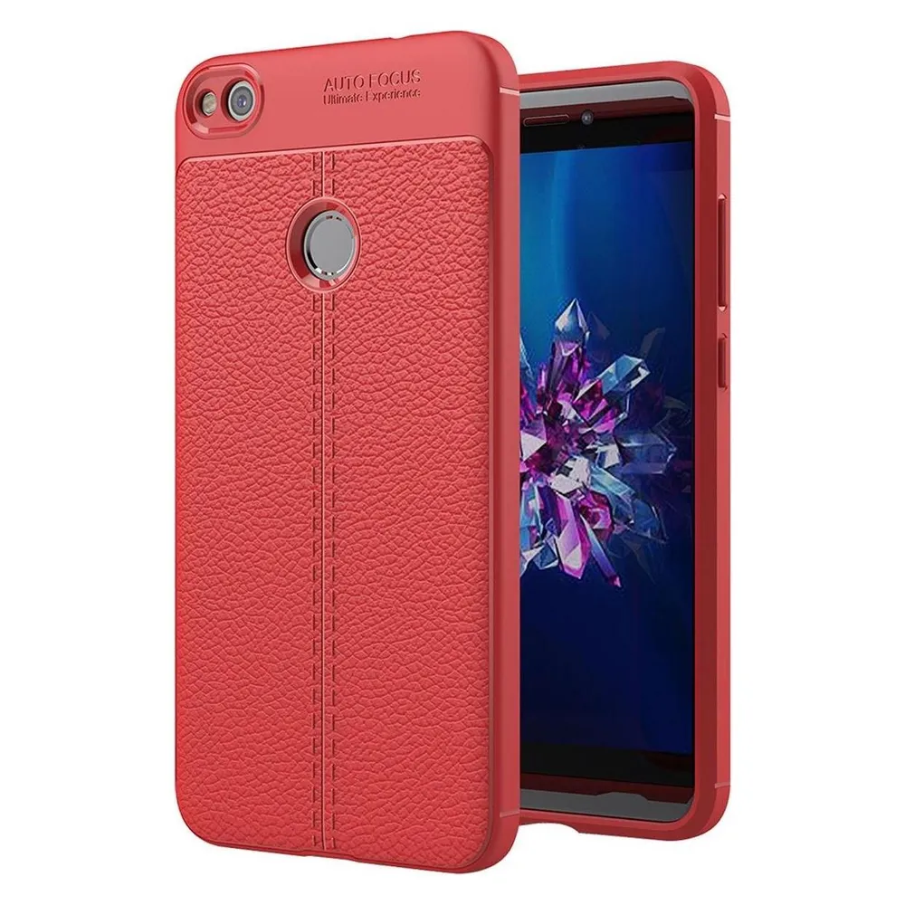 König Design Huawei P8 Lite 2017 Handy Hülle Schutz Case Back Cover Silikon Bumper Schale Rot (Huawei P8 Lite (2017))