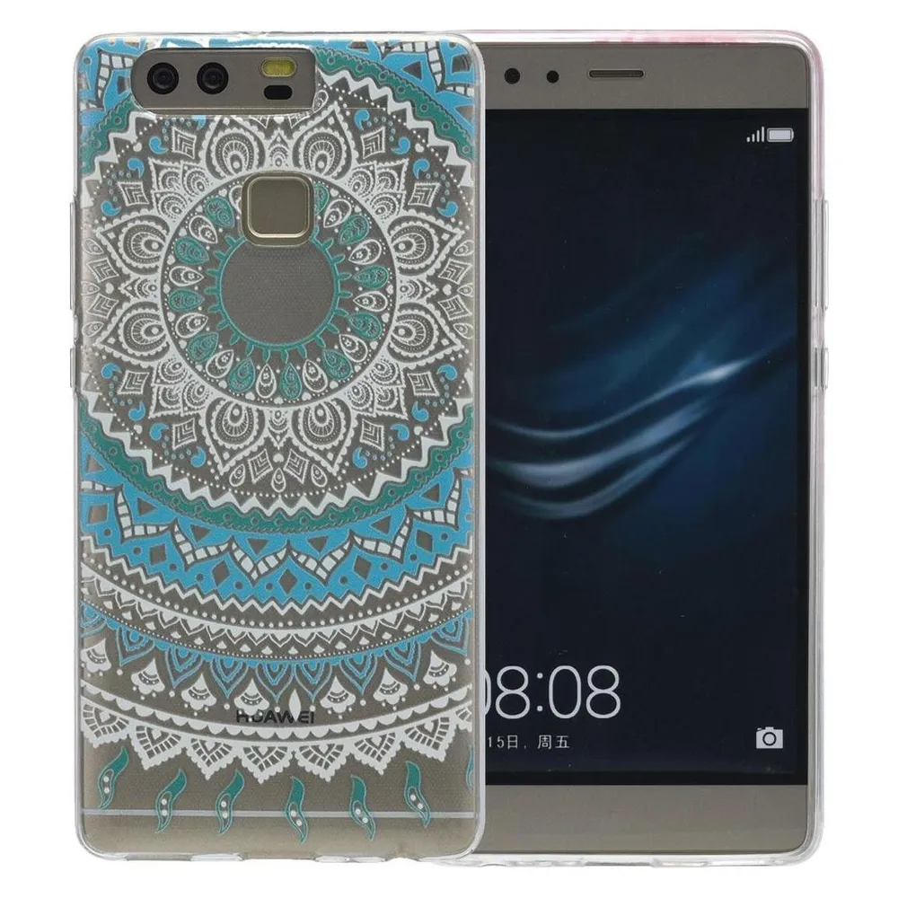 König Design Huawei Y5 2017 Hülle Case Handy Cover Schutz Tasche Schutzhülle Henna Etuis Blau (Huawei Y5 (2017))