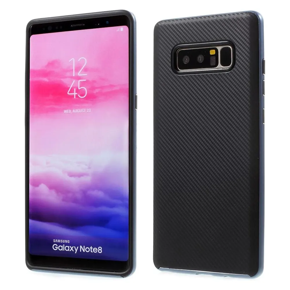 König Design Huawei Y5 2017 Hülle Case Handy Cover Schutz Tasche Schutzhülle Carbon Etui Blau (Huawei Y5 (2017))