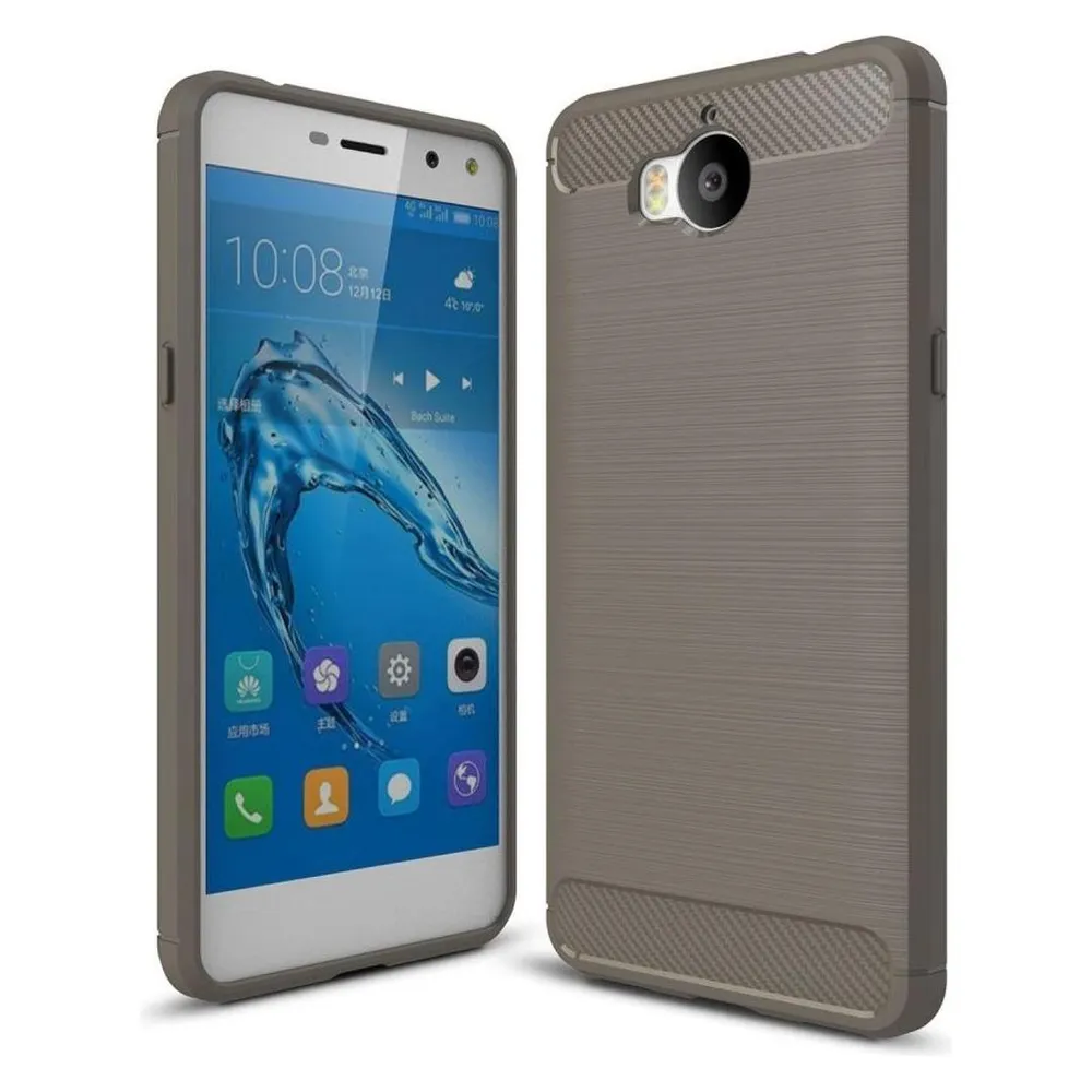König Design Huawei Y5 2017 Hülle Case Handy Cover Schutz Tasche Schutzhülle Bumper Etui Grau (Huawei Y5 (2017))
