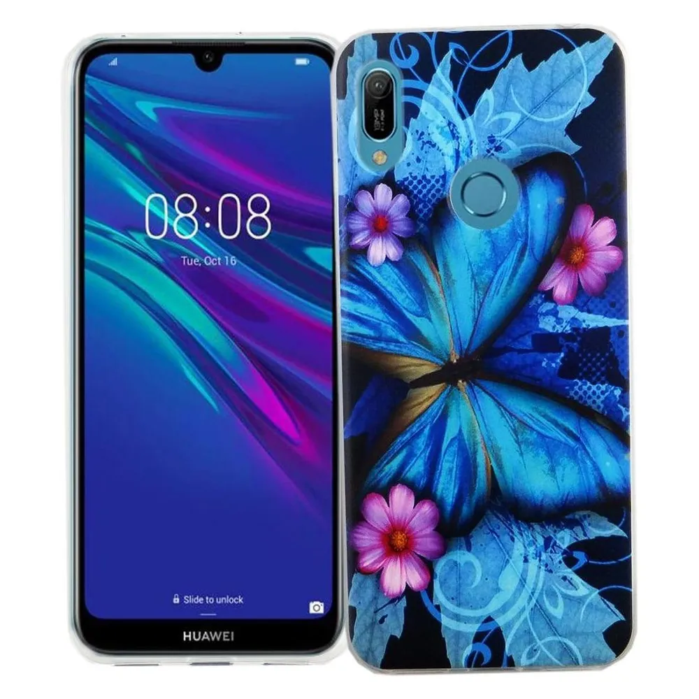 König Design Huawei Y6 2019 Hülle Case Handy Cover Schutz Tasche Schutzhülle Bumper Etui Blau (Huawei Y6 (2019))