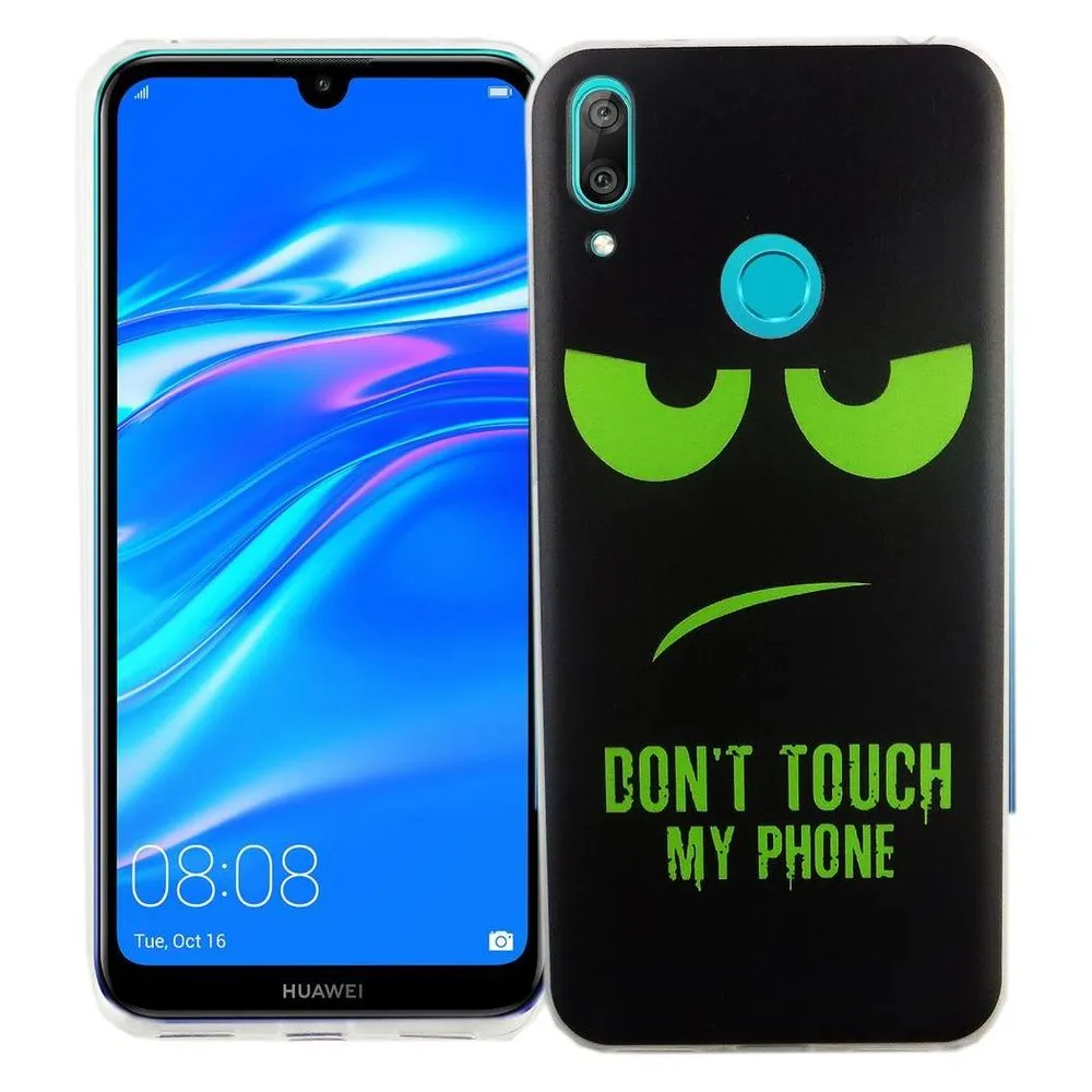 König Design Huawei Y7 2019 Hülle Case Handy Cover Schutz Tasche Schutzhülle Bumper Schwarz (Huawei Y7 (2019))