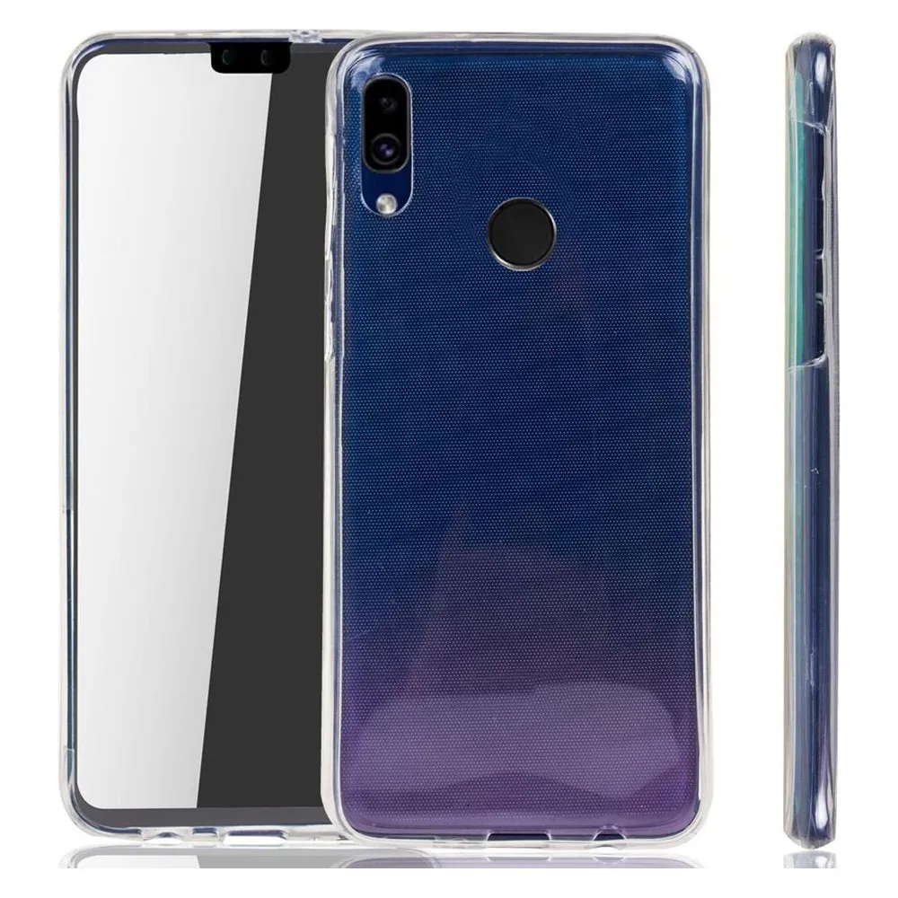 König Design Huawei Y9 2019 Hülle Case 360 Handy Schutz Tasche Cover Full TPU Etui Transparent (Huawei Y9 (2019))