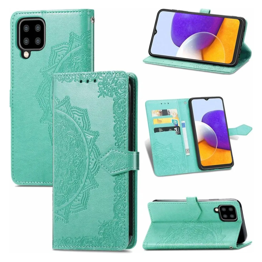 König Design Hülle Handy Schutz für Samsung Galaxy A22 5G Case Cover Tasche Etui Bumper Grün (Samsung Galaxy A22 5G)