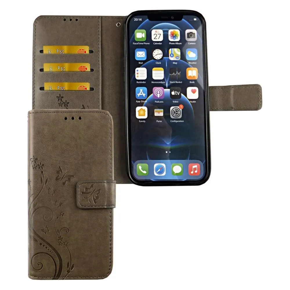 König Design Hülle Handy Schutz für Apple iPhone 12 / 12Pro Case Cover Tasche Wallet Etui Neu (Apple iPhone 12, Apple iPhone 12 Pro)