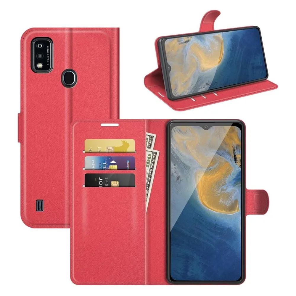 König Design Hülle Handy Schutz für ZTE Blade A51 Case Flip Cover Tasche Etuis Bumper Schwarz (ZTE Blade A51)