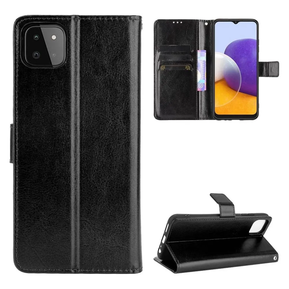 König Design Hülle Handy Schutz für Samsung Galaxy A22 5G Case Cover Tasche Etuis Schwarz Neu (Samsung Galaxy A22 5G)