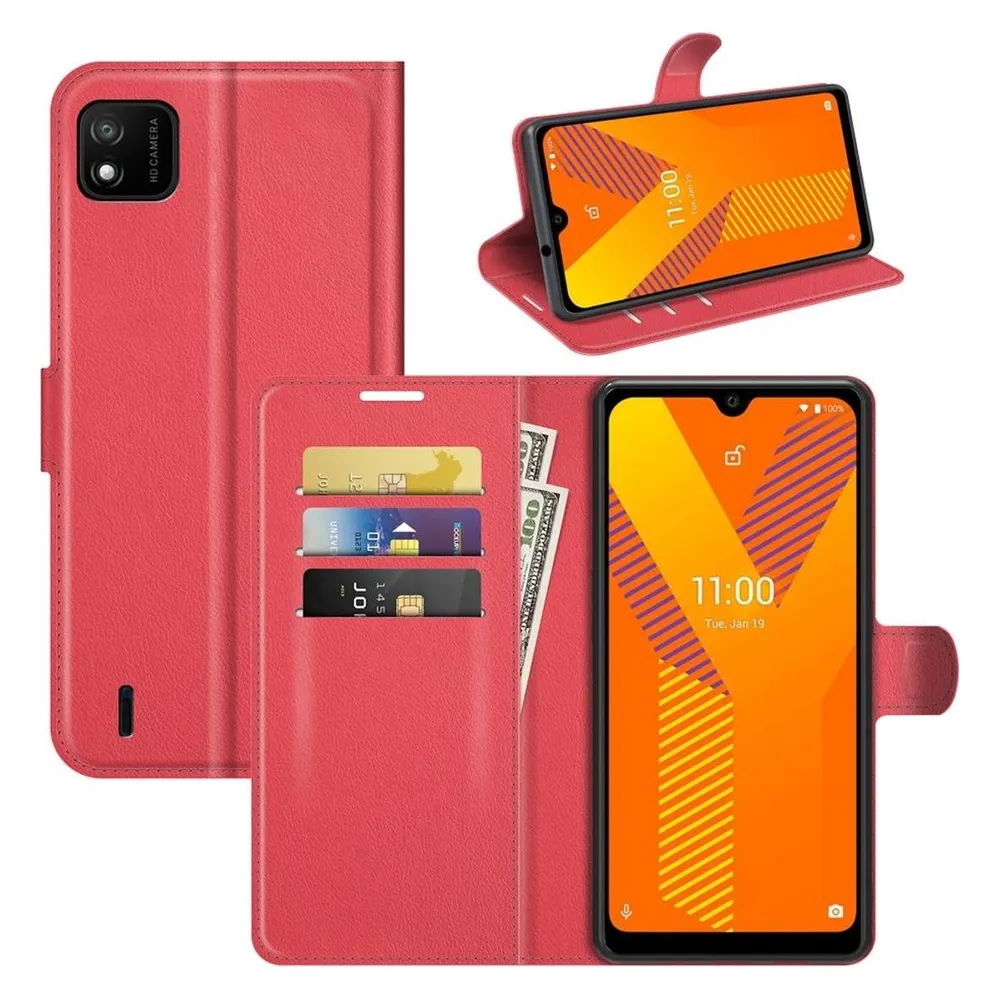 König Design Hülle Handy Schutz für Wiko Y62 Case Flip Cover Tasche Etuis Bumper Schwarz Neu (Wiko Y62)
