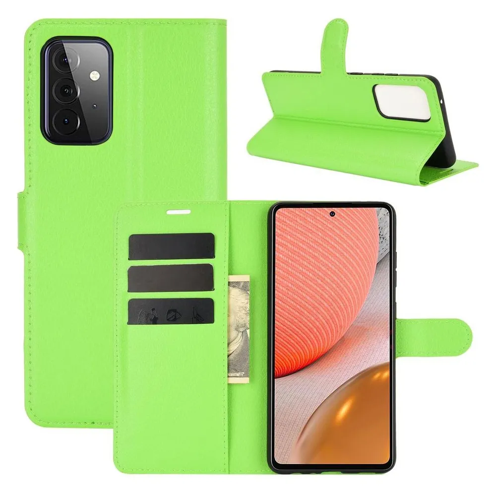 König Design Hülle Handy Schutz für Samsung Galaxy A72 5G Case Cover Tasche Etui Bumper Grün (Samsung Galaxy A72 5G)