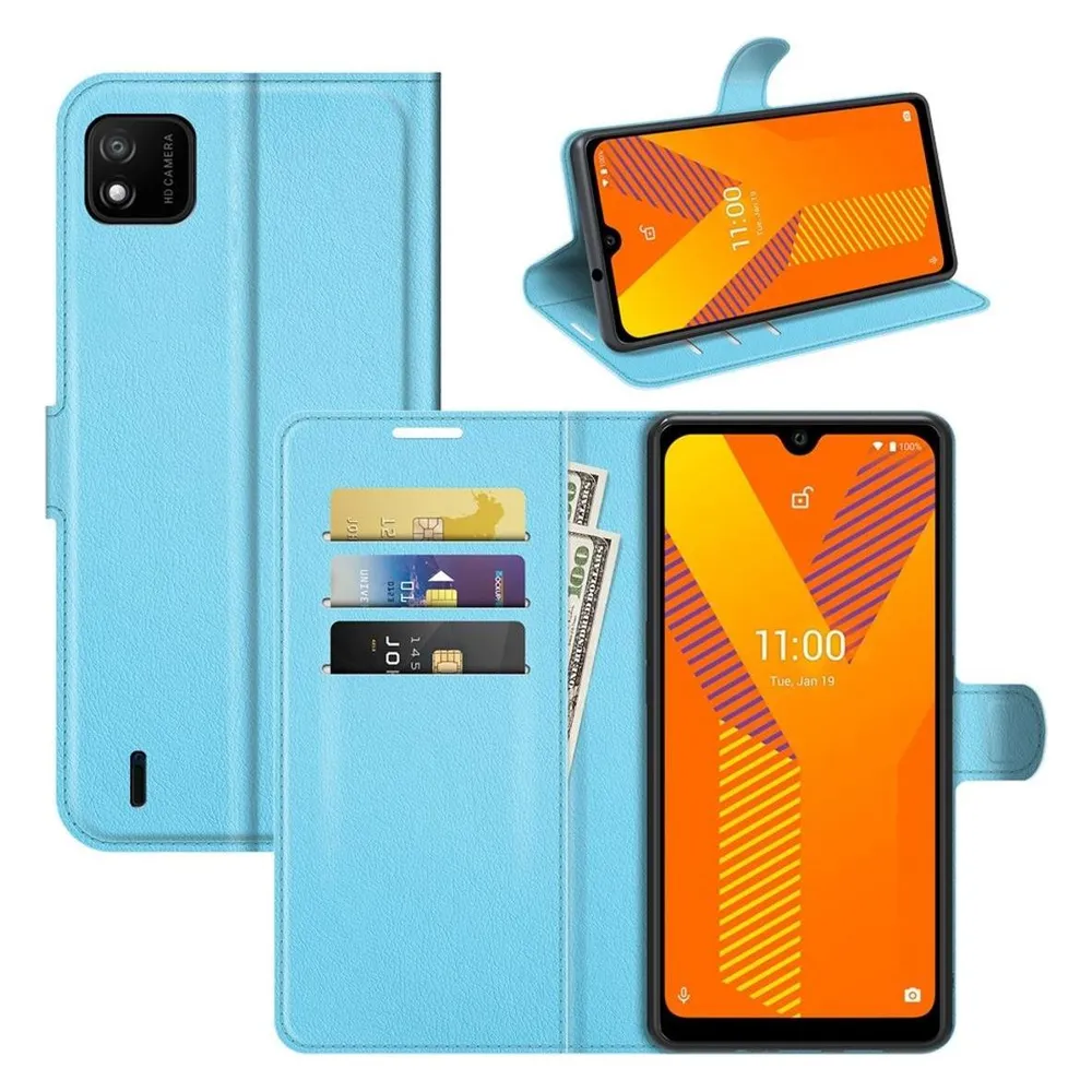 König Design Hülle Handy Schutz für Wiko Y62 Case Flip Cover Tasche Etuis Bumper Schwarz Neu (Wiko Y62)
