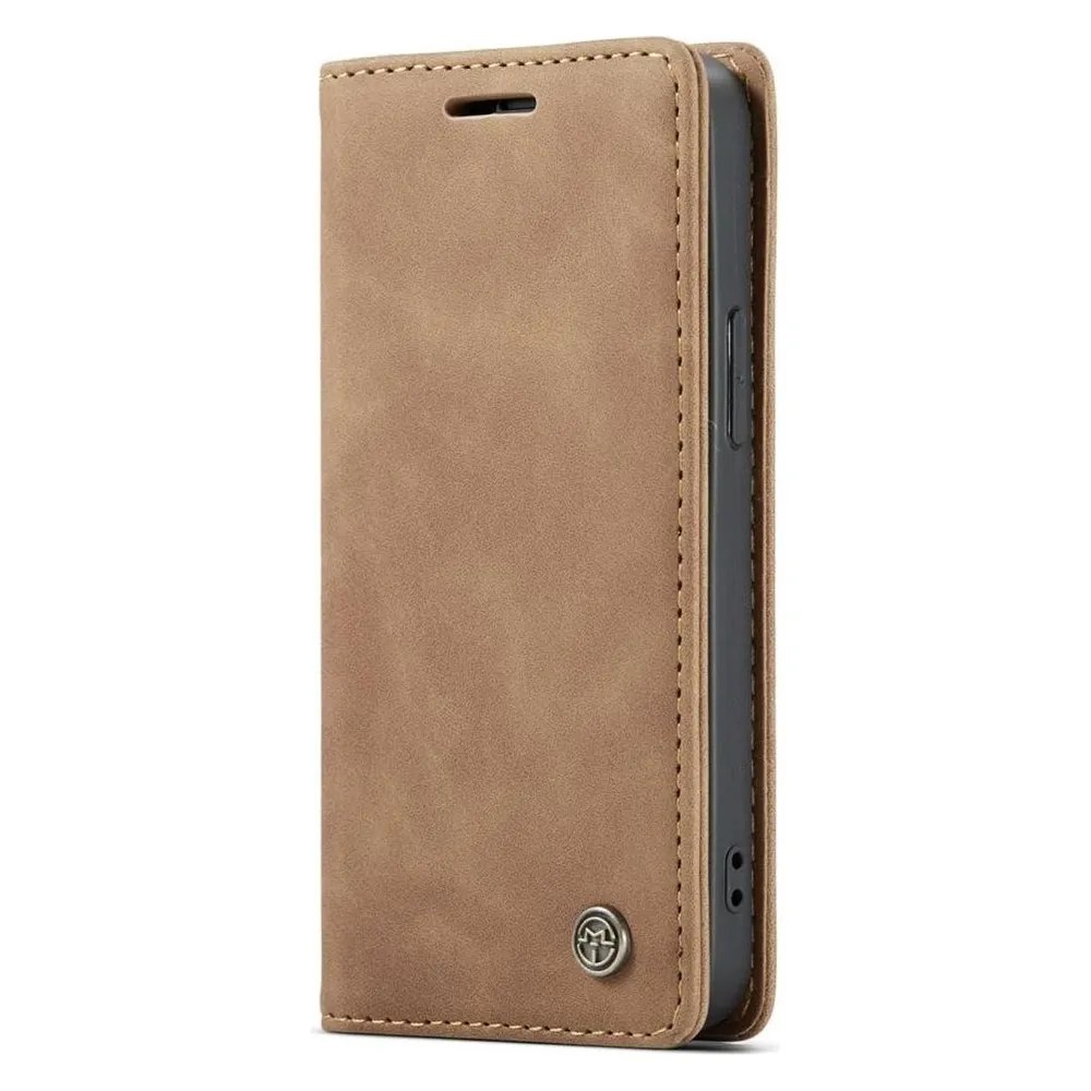 König Design Hülle Handy Schutz für Apple iPhone 12 Mini Case Flip Cover Tasche Etuis Braun (Apple iPhone 12 mini)