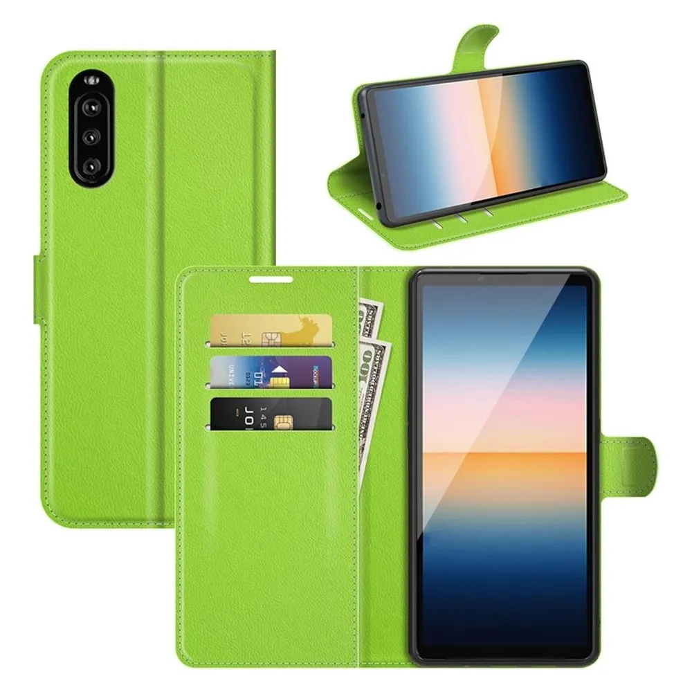König Design Hülle Handy Schutz für Sony Xperia 10 III Case Flip Cover Tasche Etuis Schwarz (Sony Xperia 10 III)