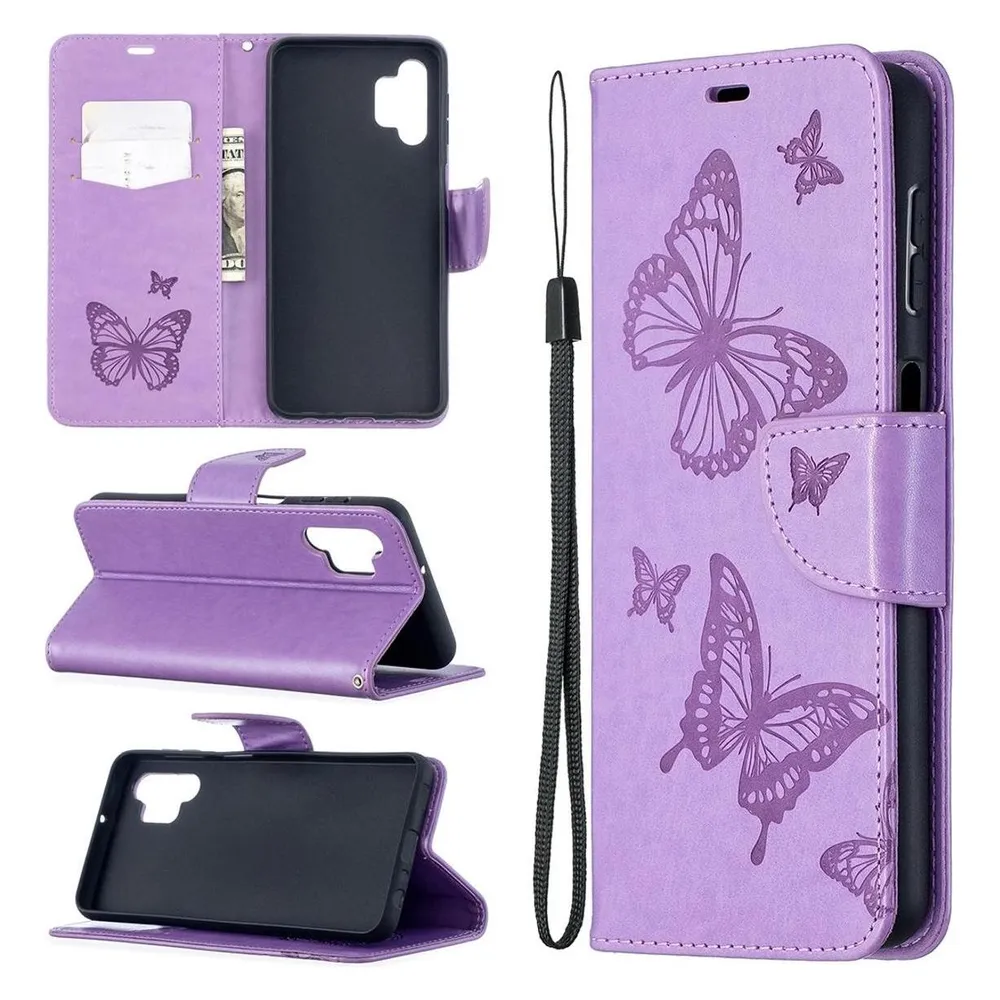 König Design Hülle Handy Schutz für Samsung Galaxy A32 5G Case Cover Tasche Etuis Violett Neu (Samsung Galaxy A32 5G)