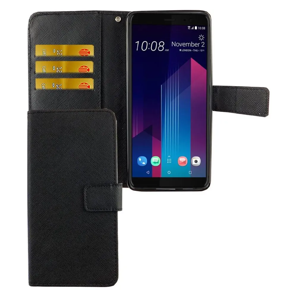 König Design Hülle Handy Schutz für HTC U12 Plus Case Cover Tasche Wallet Etui Handyhülle Neu (HTC U12+)