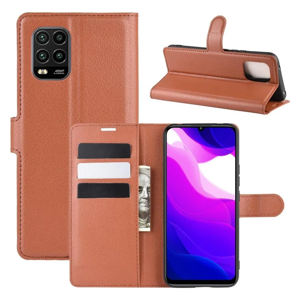 König Design Hülle Handy Schutz für Xiaomi Mi 10 Lite 5G Case Cover Tasche Etui Bumper Braun (Xiaomi Mi 10 Lite 5G)
