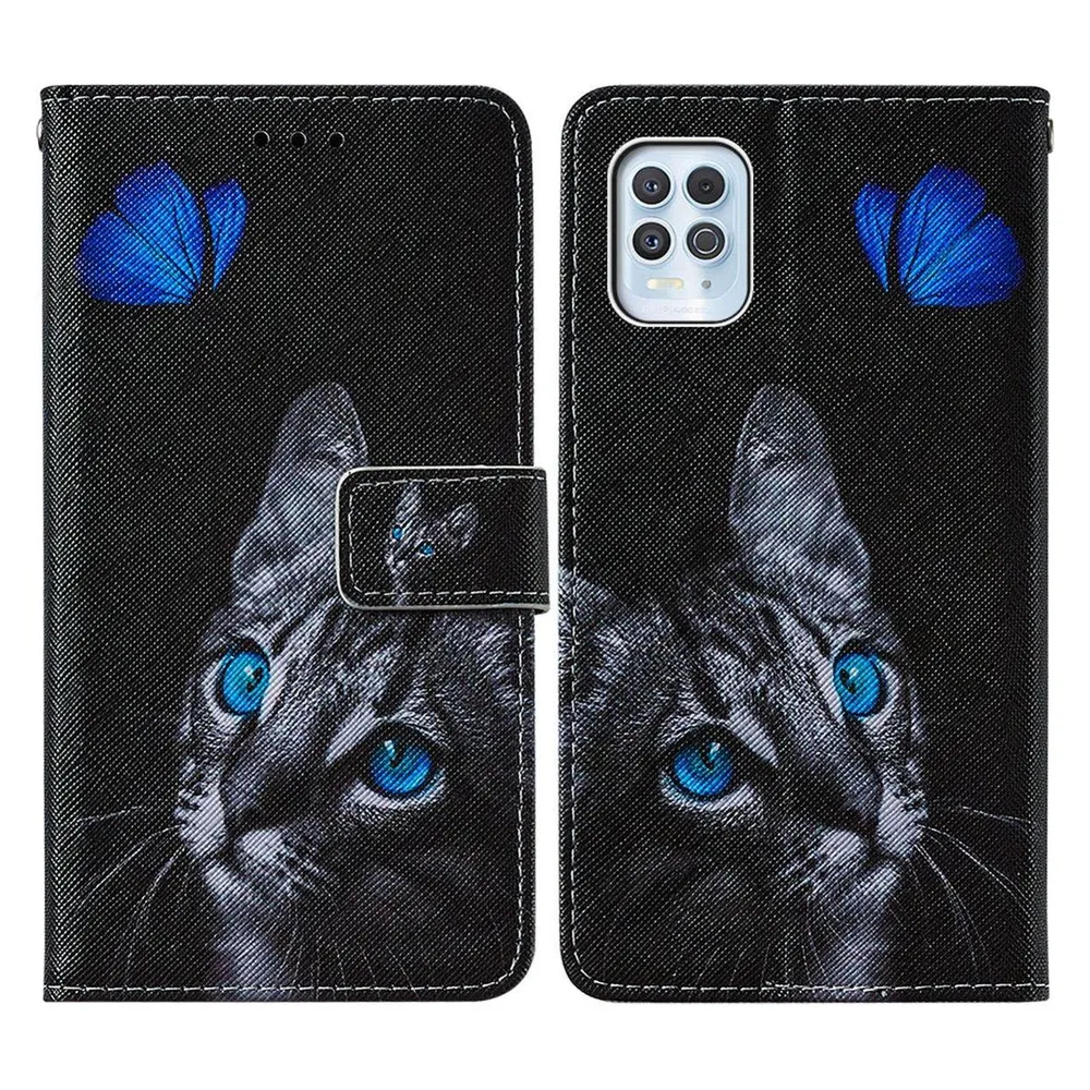 König Design Hülle Handy Schutz für Motorola Moto G100 Case Flip Cover Tasche Etuis Blau Neu (Motorola Moto G100)