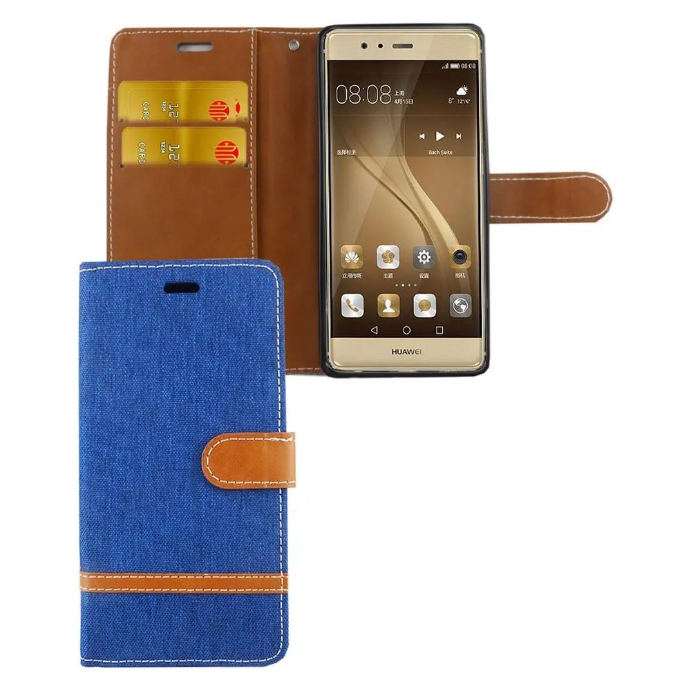 König Design Hülle Handy Schutz für Huawei P9 Case Cover Tasche Wallet Etui Handyhülle Bumper (Huawei P9)