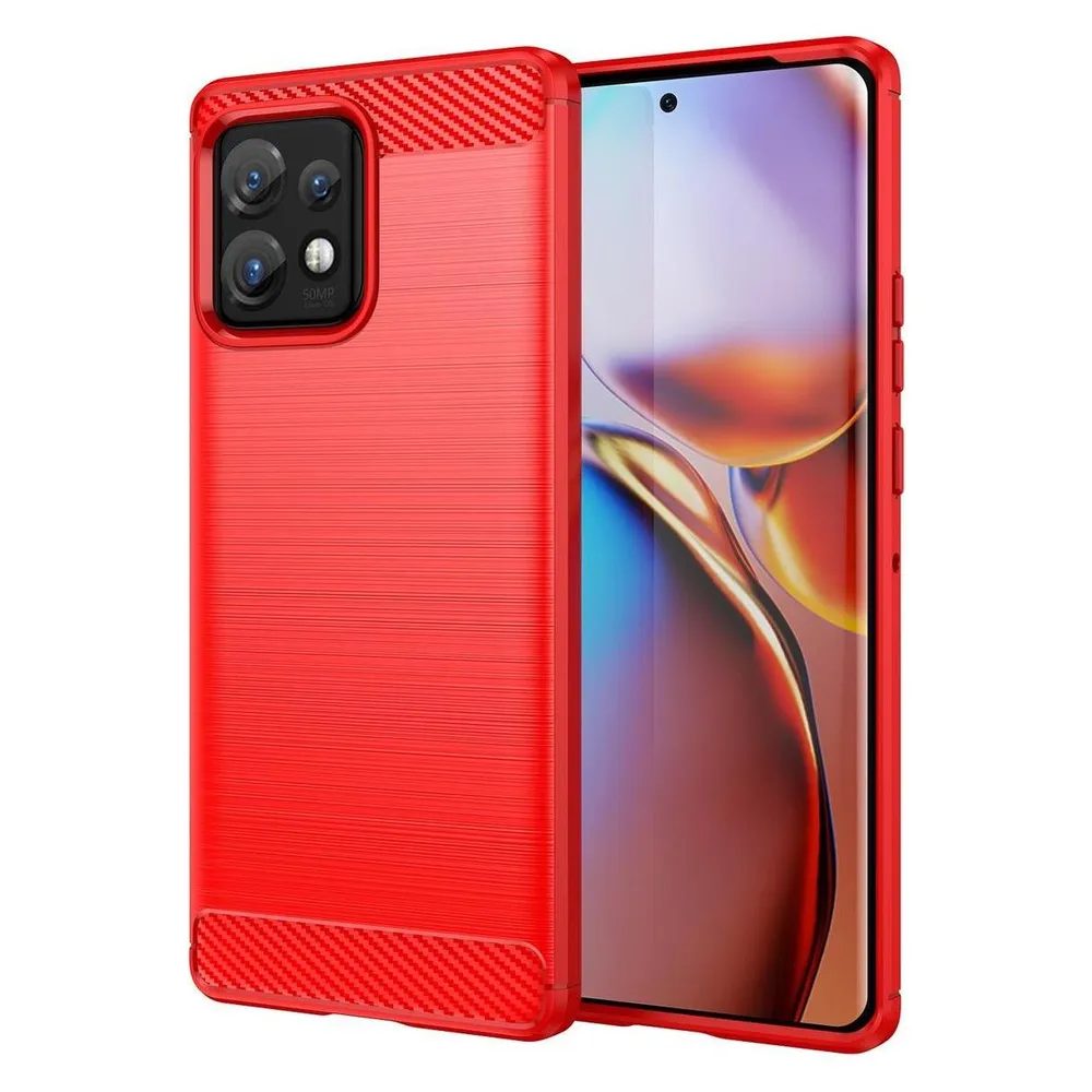 König Design Hülle Handy Schutz für Motorola Moto X40 Case Cover Etuis Bumper Carbon Schale (Motorola Moto X40)