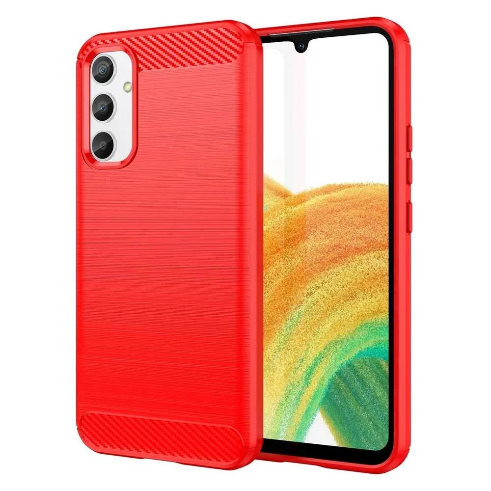 König Design Hülle Handy Schutz für Google Motorola Samsung Xiaomi Case Cover Carbon Optik (Samsung Galaxy A34 5G)