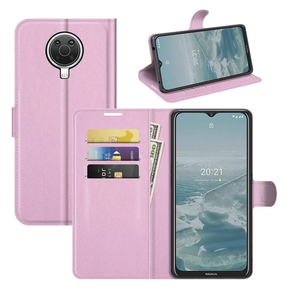 König Design Hülle Handy Schutz für Nokia G10 G20 Case Flip Cover Tasche Etuis Bumper Rosa (Nokia G10, Nokia G20)