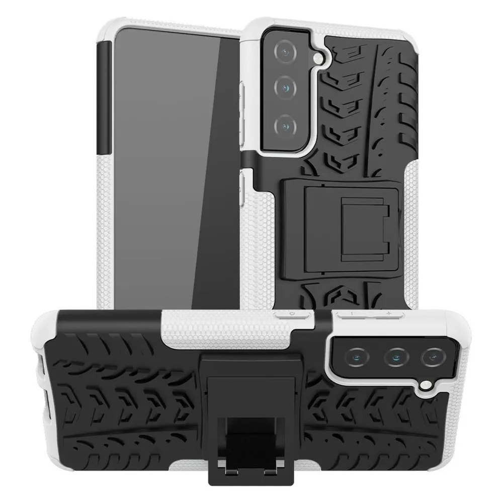 König Design Hülle Handy Schutz für Samsung Galaxy S21 Case Cover Tasche Etuis Bumper Weiss (Samsung Galaxy S21)