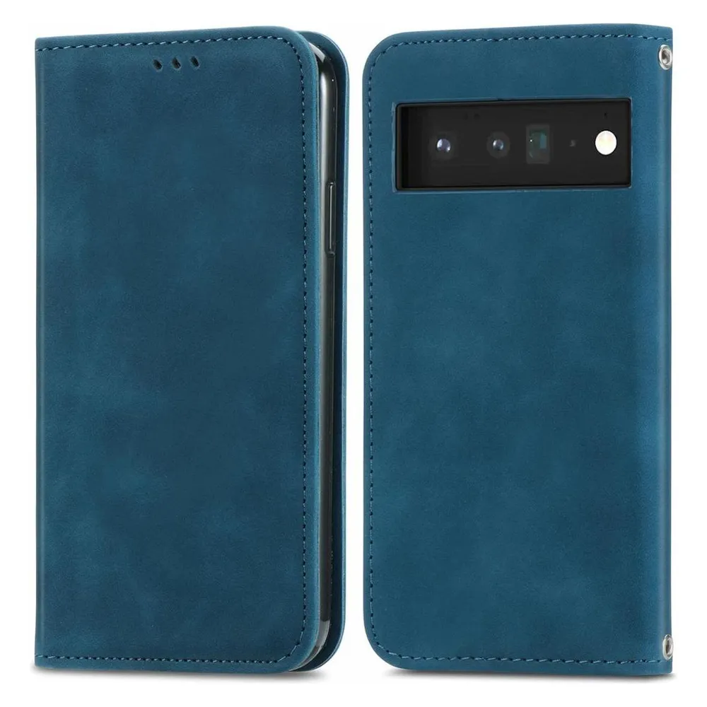König Design Hülle Handy Schutz für Google Pixel 6 Case Flip Cover Tasche Etuis Bumper Neu (Google Pixel 6a)