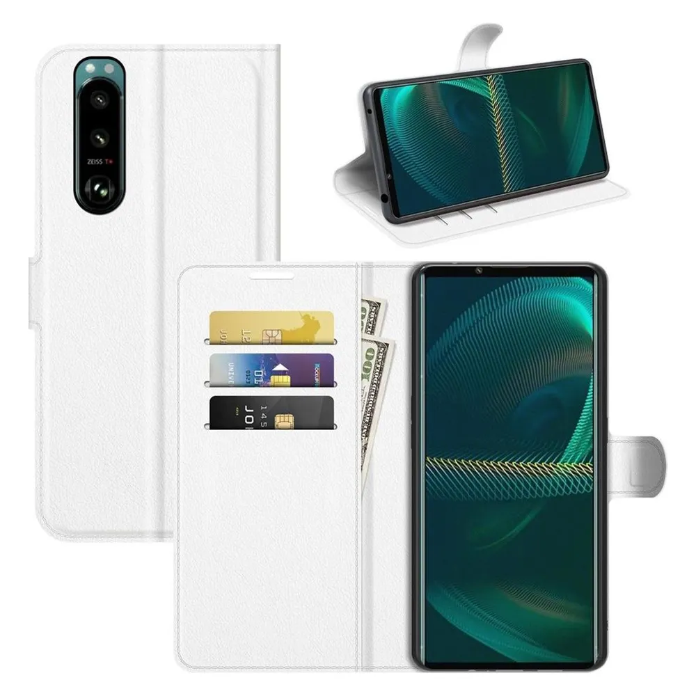 König Design Hülle Handy Schutz für Sony Xperia 5 III Case Flip Cover Tasche Etuis Schwarz (Sony Xperia 5 III)