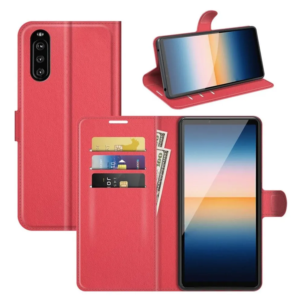 König Design Hülle Handy Schutz für Sony Xperia 10 III Case Flip Cover Tasche Etuis Schwarz (Sony Xperia 10 III)
