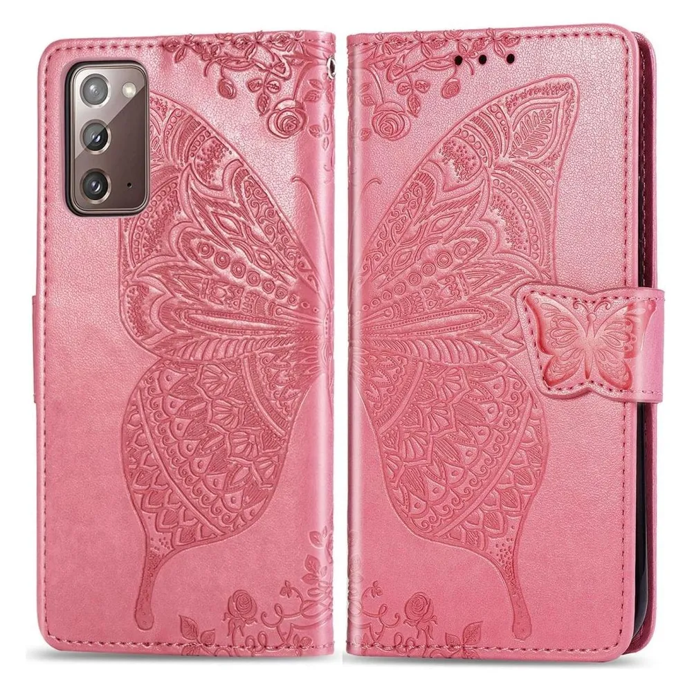 König Design Hülle Handy Schutz für Samsung Galaxy Note 20 Case Flip Cover Tasche Etuis Rosa (Samsung Galaxy Note 20)