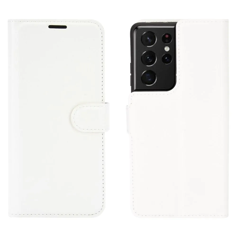 König Design Hülle Handy Schutz für Samsung Galaxy S21 Ultra Case Cover Tasche Etuis Weiss Neu (Samsung Galaxy S21 Ultra)